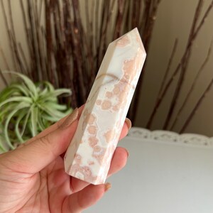 White Agate Carnelian Flower Tower / Carnelian Flower Agate Tower