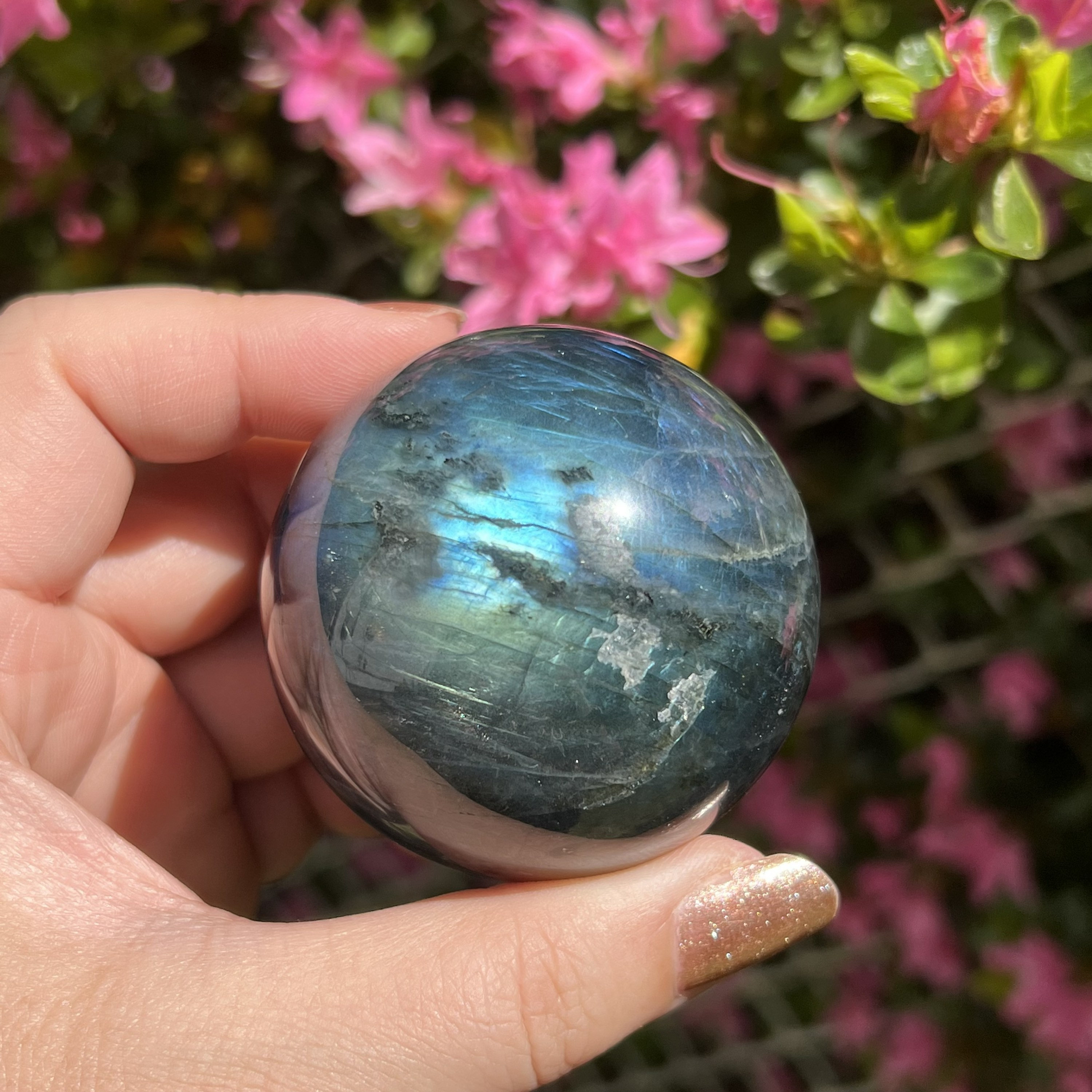 ラブラドライトスフィア 直径 57.7mm ラブラドライト スフィア 57.5 mm