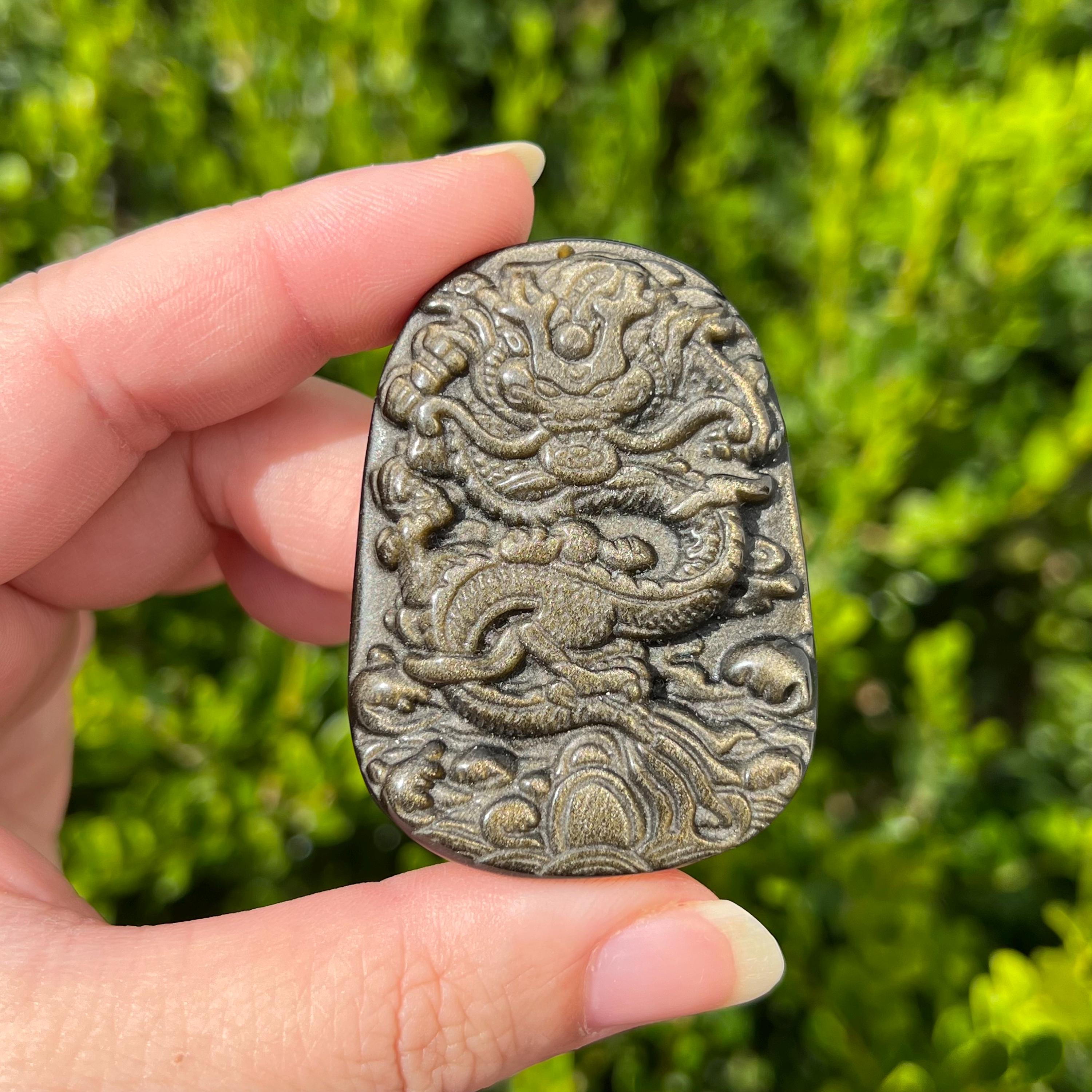 Gold Sheen Obsidian Dragon - Etsy