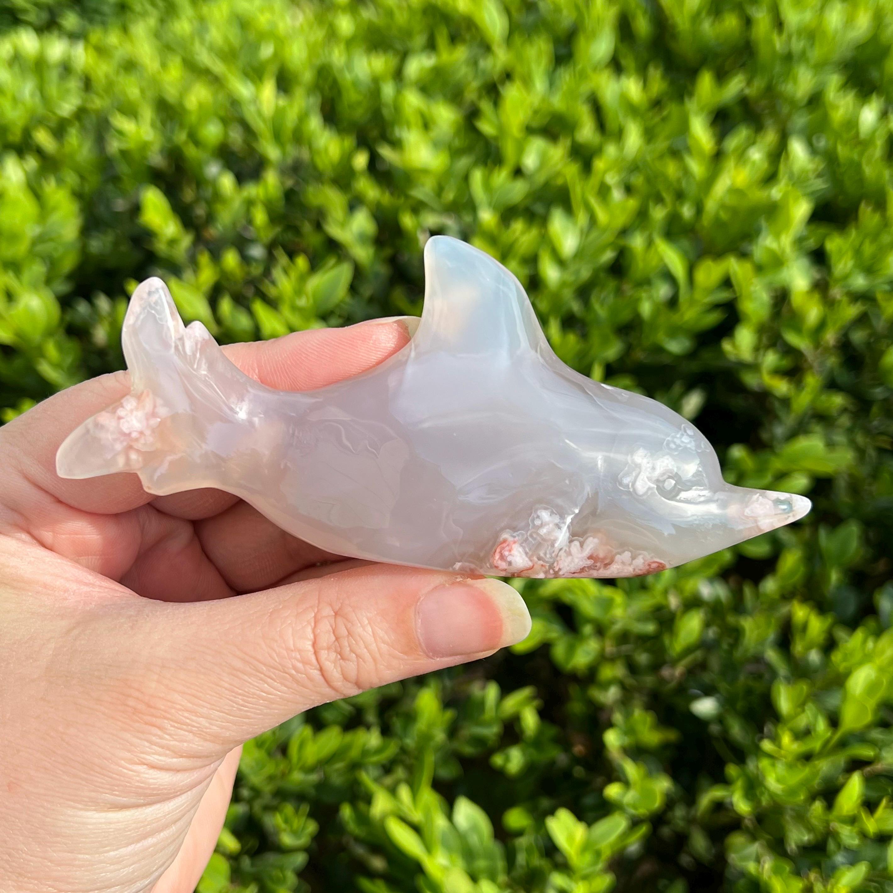 花瑪瑙イルカ / 手彫り / 花瑪瑙彫刻 - Etsy 日本