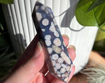 Blue Flower Agate DT Wand / Double Terminated / Madagascar