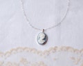 Blue Cameo Necklace, Sterling Silver Chain, Vintage Inspired, Modern Finish, Victorian, Vintage, Romantic, Gift, LIJ14030
