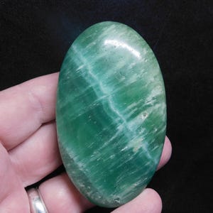 Blue-Green Smithsonite Palm Stone - Pakistan Healing Crystal