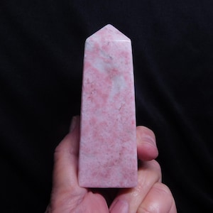 Beautiful baby pink rhodochrosite tower