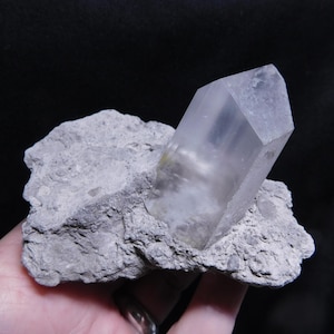 Terminated selenite crystal on matrix from Durango, Mexico