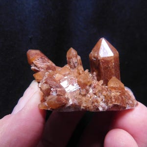 Hematite included quartz cluster from Orange River, South Africa