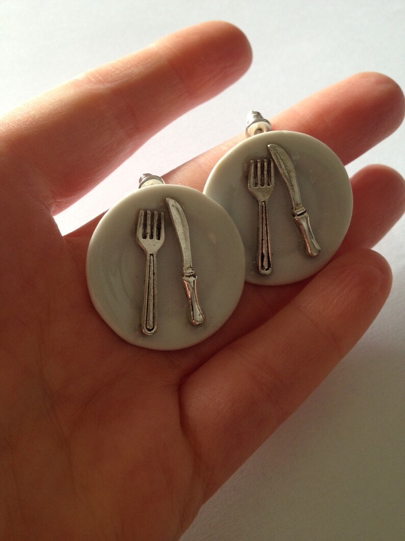 Cutlery Plate Stud Earrings Etsy Australia