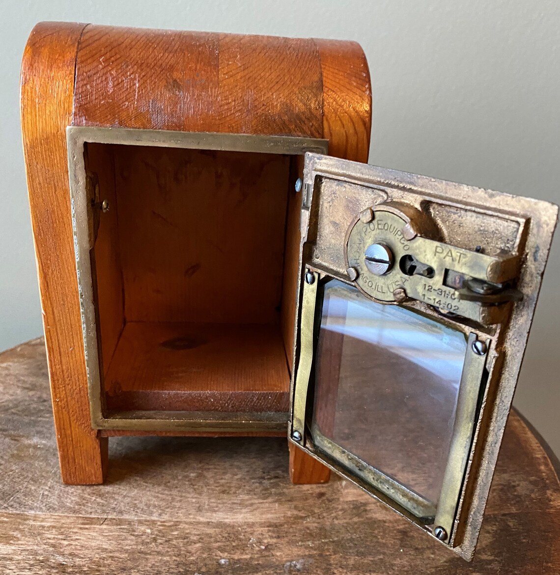 Vintage Lockable Wooden Post Office Box Bank Storage Etsy