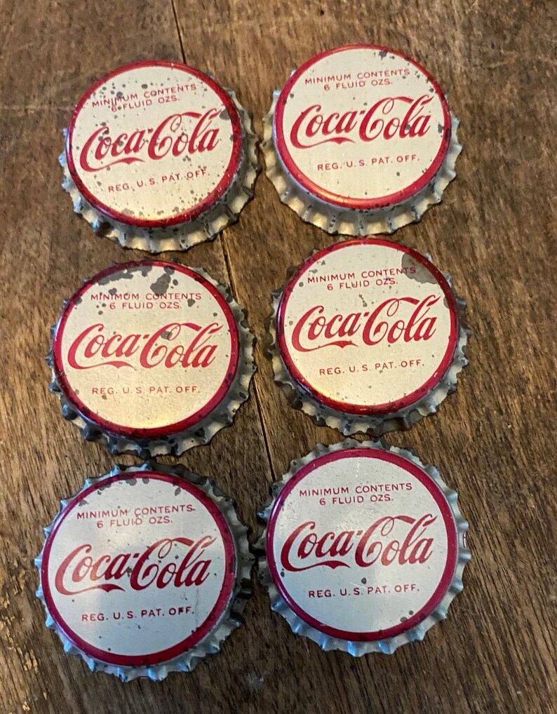 Vintagecoca Cola Coke Soda Bottle Cap With Cork Liner 1960's Set of 6