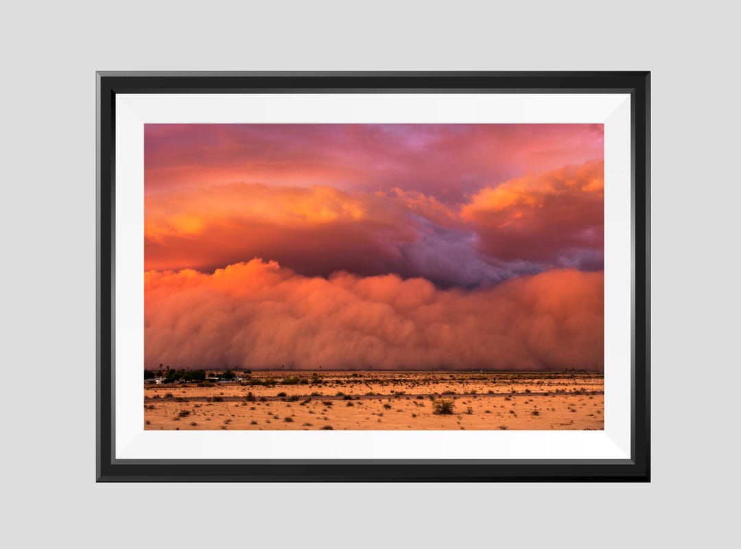 Sunset Haboob Monsoon Print | Dust Storm at Sunset Poster, Arizona ...