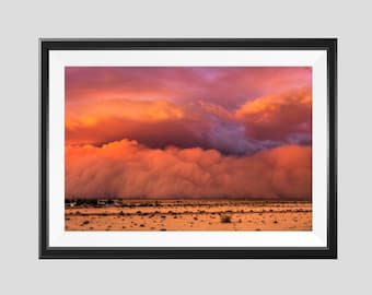Sonnenuntergang Haboob Monsun Druck | Dust Storm bei Sonnenuntergang Poster, Arizona, Original-Fotografie von Mke Olbinski