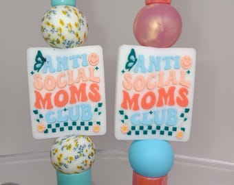 Anti Social Moms Club Beaded Pens
