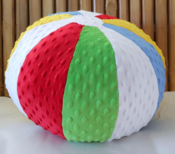 Beach Ball Pillow Minky Dot Beach Ball Colorful Beach Ball Etsy
