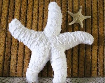 Minky Starfish Pillow: Nautical Coastal Decor