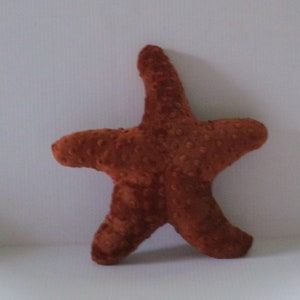 Nautical decor, starfish pillow, minky dot starfish, coastal living, beach house pillows, sea star pillow, beach pillows, rust starfish