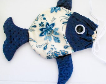 Cotton Fish Drawstring Bag: Novelty Coin Purse, Makeup Bag