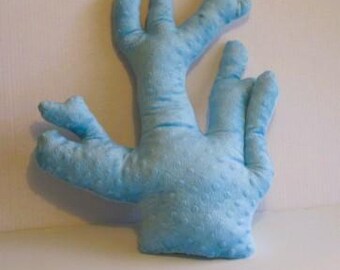 Light blue minky Coral Reef Pillow: Nautical Coastal Decor