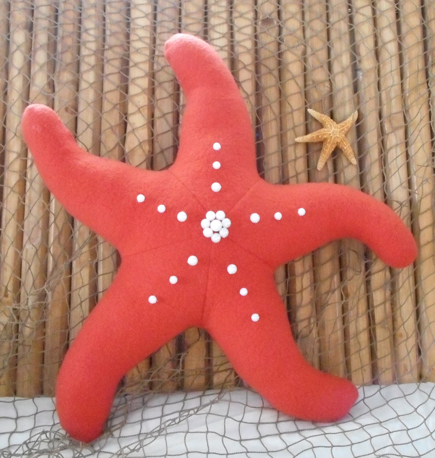 Starfish pillow beaded starfish pillow rust colored Etsy