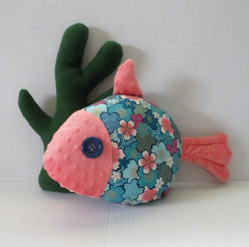 Fish Pillow Nautical Nursery Minky Fish Pillow Under the Etsy