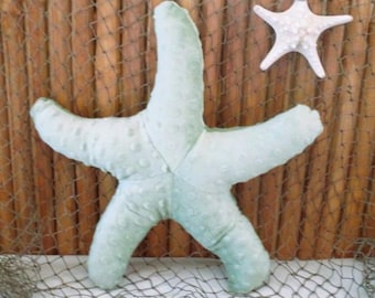 Minky Dot Starfish Pillow: Nautical Nursery Decor