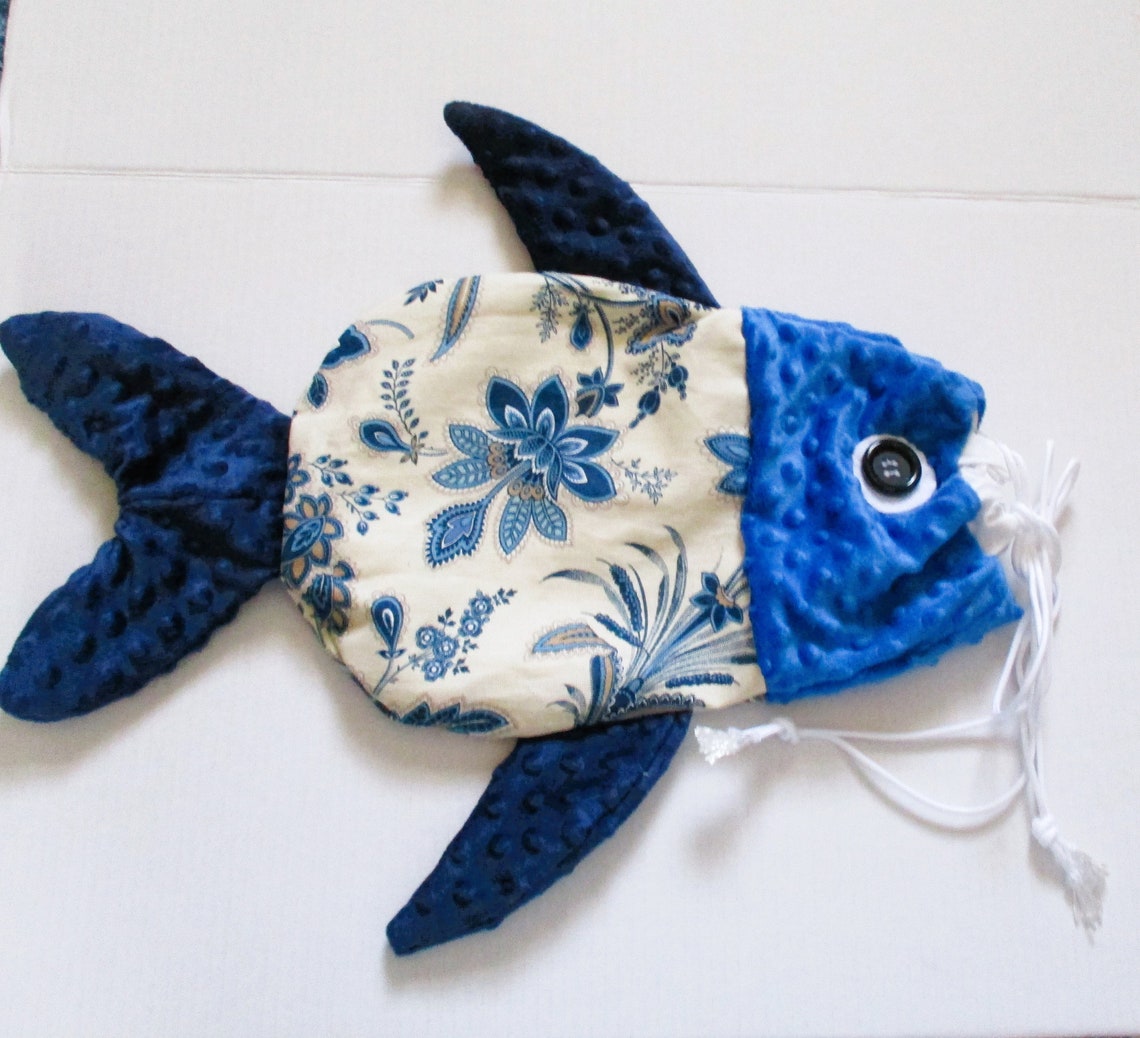 Fish Drawstring Bag Cotton Fish Drawstring Pouch: Beach Bag, Coin Purse - Etsy