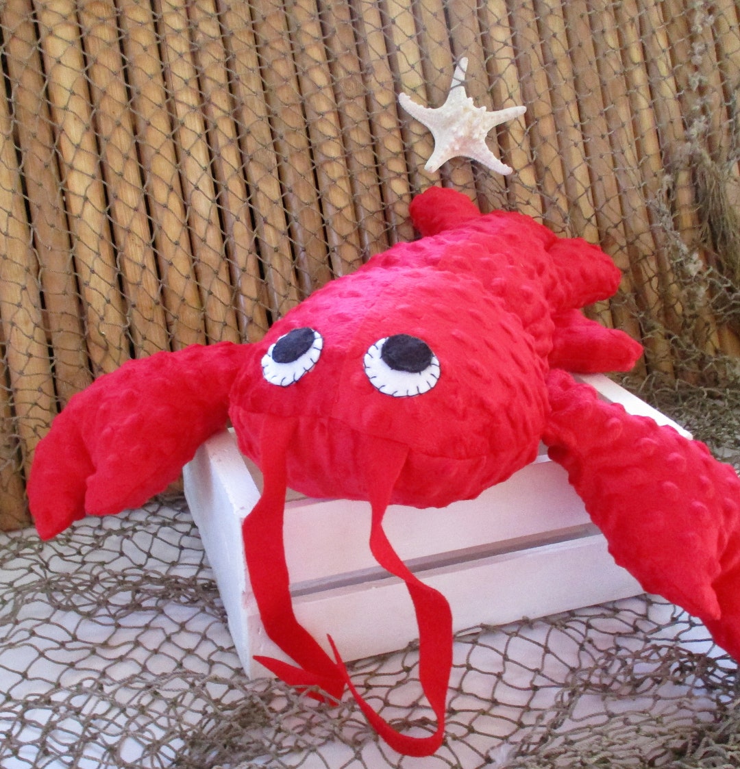Lobster Plushie, Lobster Toy, Minky Dot Lobster, Sealife Toy, Stuffed ...