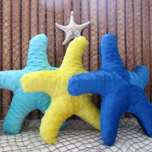 Nautical decor, starfish pillow, minky dot starfish, coastal living, beach house pillows, sea star pillow, beach pillows