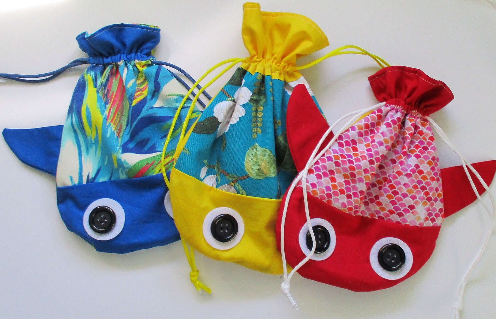 Fish Bag Fish Gift Fish Drawstring Pouch Fish Lover Gift Etsy
