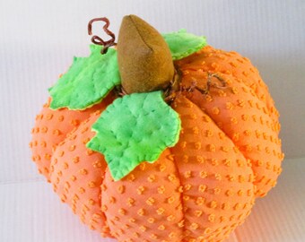 Vintage Chenille Pops Pumpkin: Hand-Dyed Fall Decor