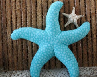 Minky Starfish Pillow: Nautical Nursery Decor, Beach House Accent