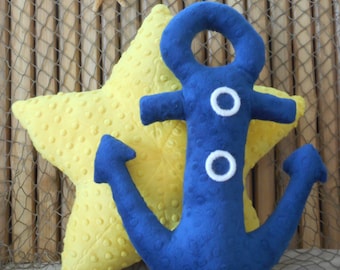 Anchor pillow, navy blue anchor pillow, nautical baby nursery, coastal living,nautical pillows, nautical decor, coastal living,boat pillow