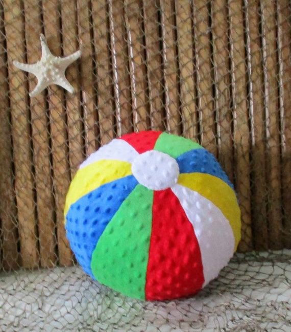 Beach Ball Pillow Minky Dot Beach Ball Colorful Beach Ball Etsy
