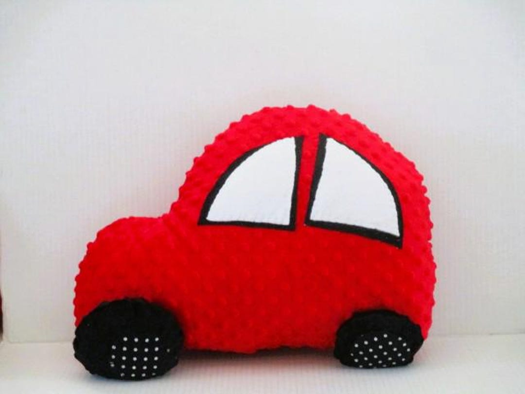 Red Volkswagen Car Pillow, Minky Plushie, Nursery Decor - Etsy