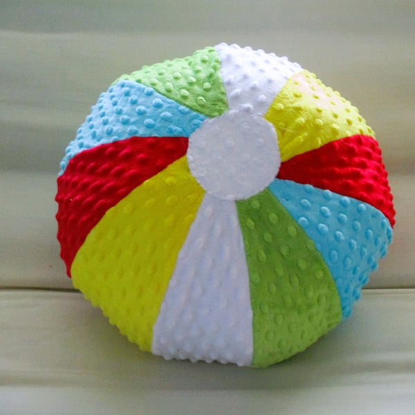 Beach ball pillow, minky dot beach ball, colorful beach ball, beach pillows, fun pillow,seashore pillow, coastal living pillow,nautical deco