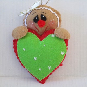 Christmas ornament, gingerbread man, xmas decoration, tree ornament, gingerbread heart, holiday decoration,