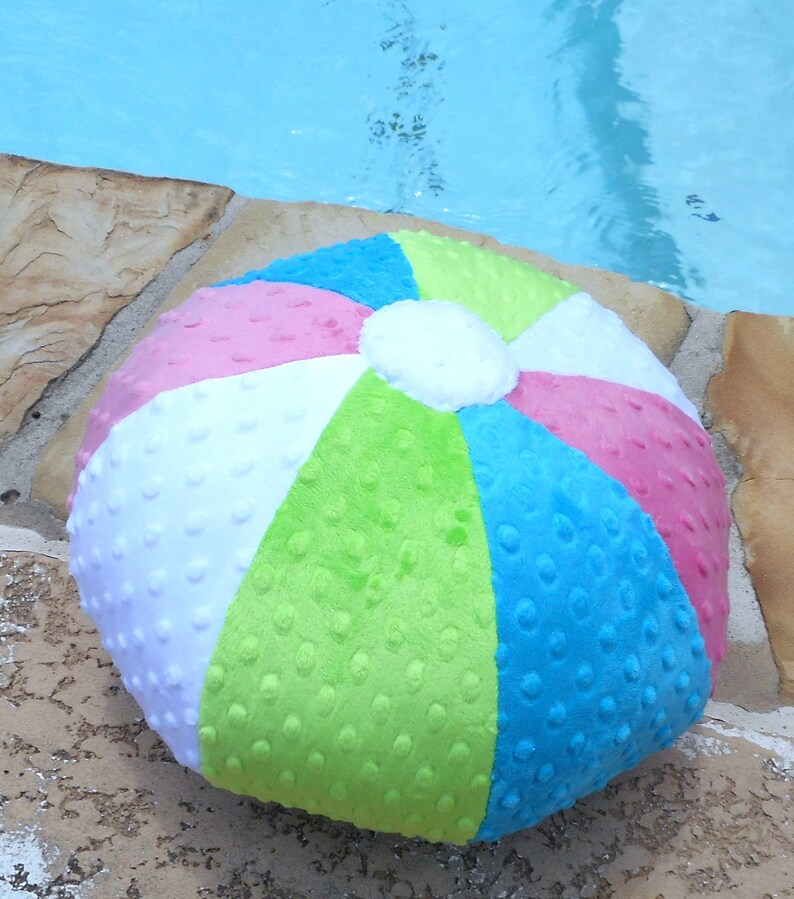 Beach Ball Pillow Minky Dot Beach Ball Reserved For Etsy