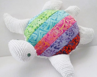 Chenille Sea Turtle Pillow: Nautical Home Decor
