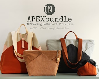 Offre groupée APEX - APEXcarry et APEXpouch - Patrons de couture numériques PDF - Langue anglaise