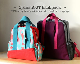 SplashOUT Rucksack-Schnittmuster im PDF-Format – englische Sprache