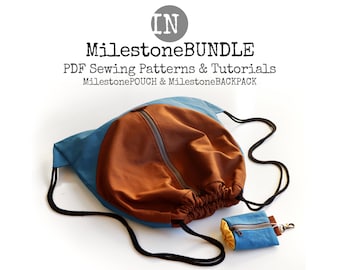 MilestoneBUNDLE - MilestoneBACKPACK & MilestonePOUCH Digital PDF Sewing Patterns - English Language