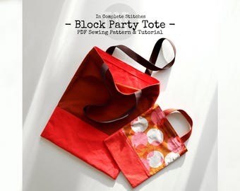 Block Party Tote PDF Sewing Pattern - English Language