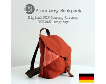 Planetary Backpack PDF Sewing Pattern - Digital Download - GERMAN language
