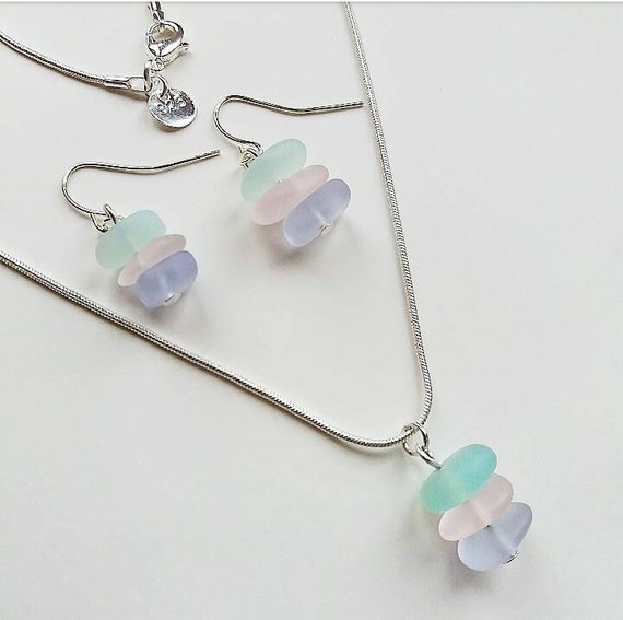 Sea Glass Necklace | Beach Glass | Mermaid Jewellery | Beachy Necklace | Sea Glass Earrings | Sea Glass Beads | Gift For Her | Valentine's