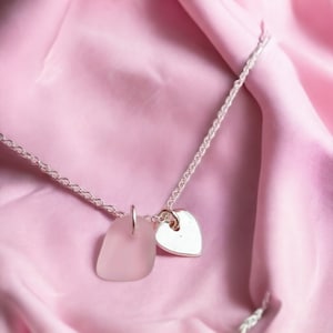 Jersey Sea Glass Necklace | Pink Sea Glass | Sea Glass Jewellery | Heart Necklace | Sea Glass Jewelry | Beach Lover Gift | Valentines Day