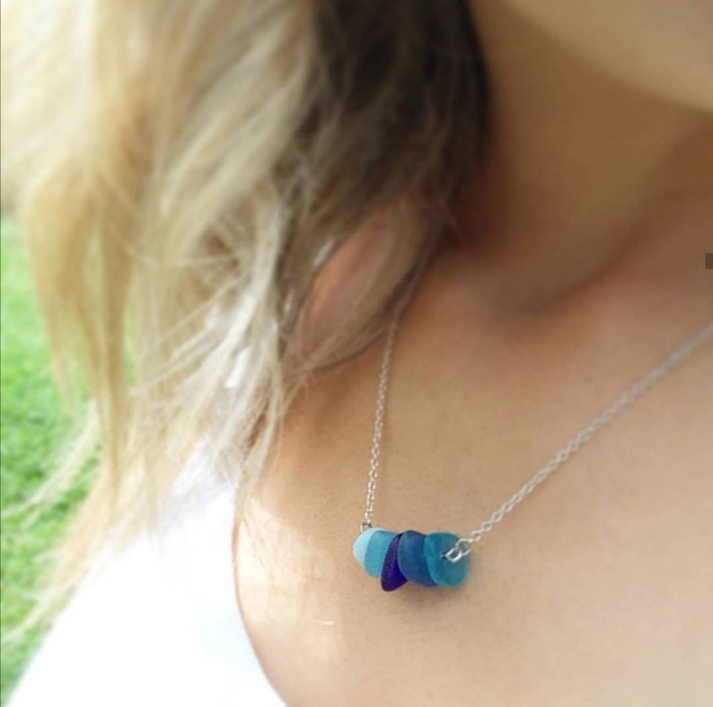 Moody Blue Turquoise Seaglass Necklace