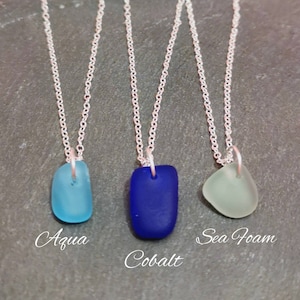 YOUR CHOICE | Single Sea Glass Necklace, Sea Glass Pendant, Blue Sea Glass, Sea Glass Jewellery, Beach Glass Necklace, Layering Necklace