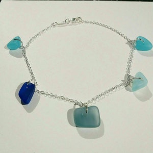 Sea Glass Anklet, Boho Anklet, Sea Glass Jewelry, Beach Anklet, Dainty Anklet, Beach Glass Anklet, Sea Glass Jewellery, Beach Lovers Gift