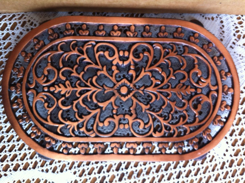 A Rustic Oblong Decorative Metal Possible Cast Iron Etsy