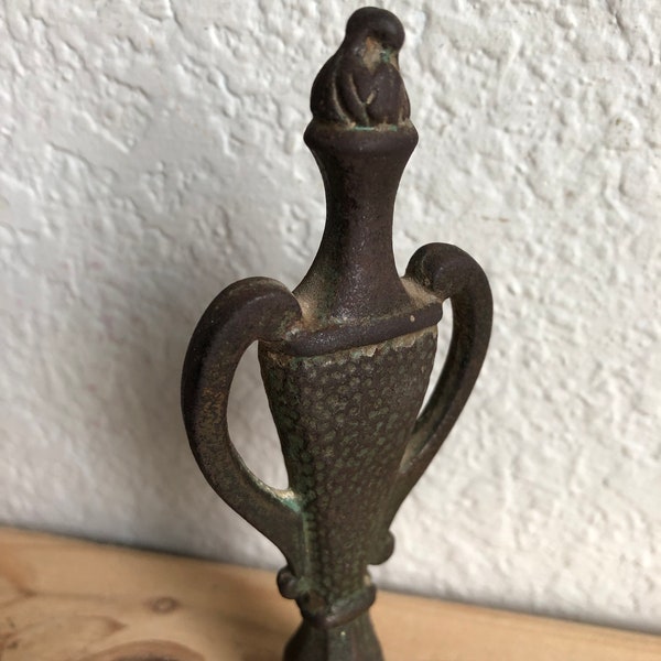 A Rustic Metal Decorative Lamp Finial See Description