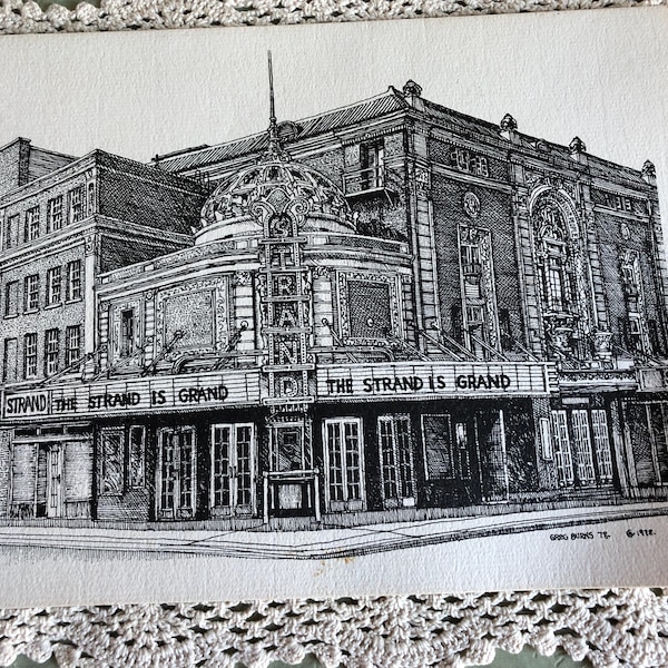 A Large Greeting Card By HTB, Inc. For 1978 Prepared From A Pen-and-Ink Drawing Of The Strand Theatre By Greg Burns See Description